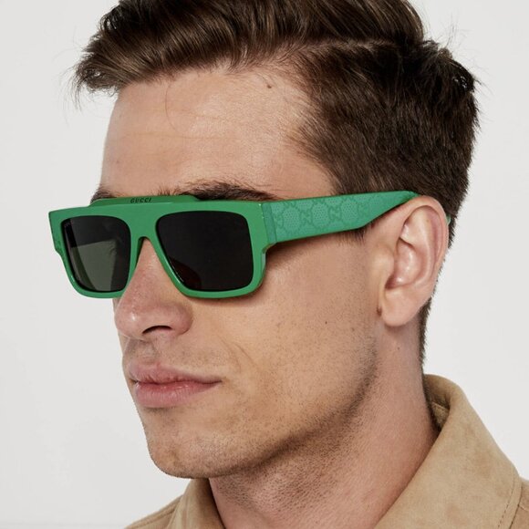 🕶️ New Gucci GG1460S 007 Sunglasses - Green Frame, Green Lenses